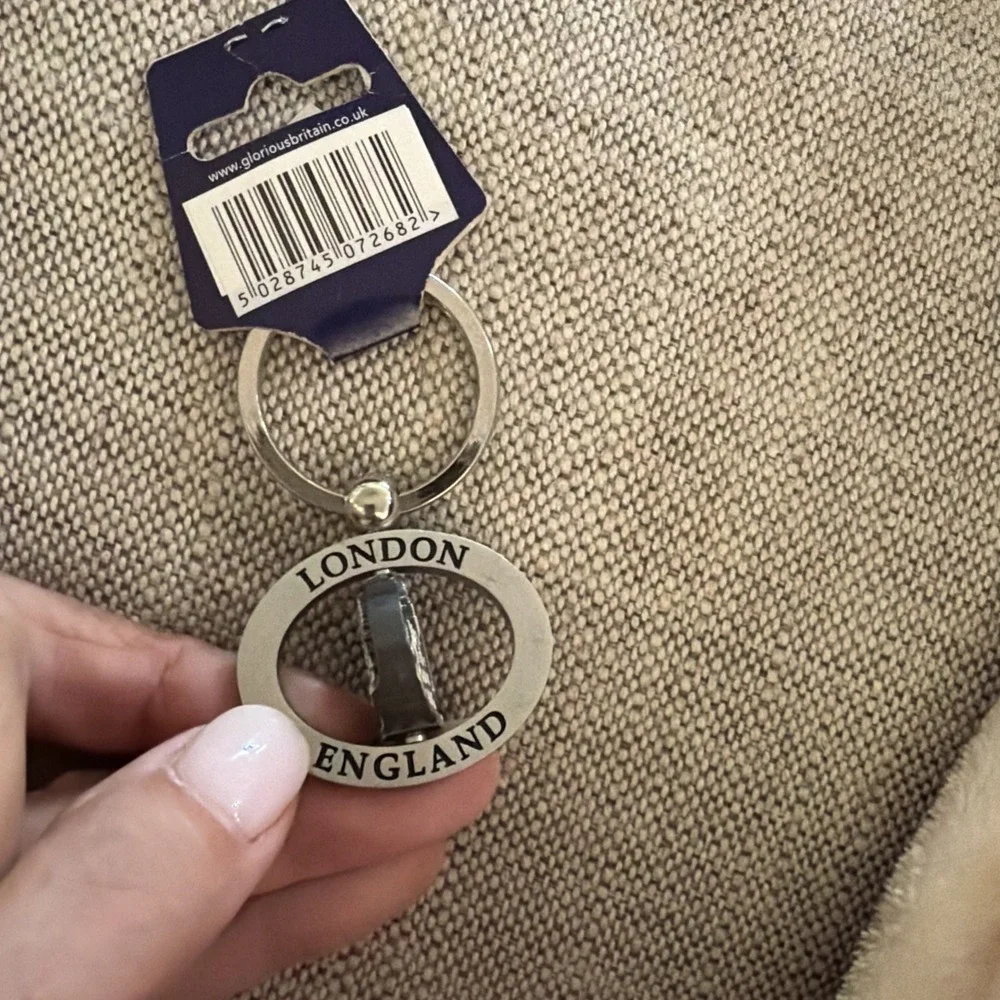 Vintage Keychain LONDON Key Ring Rotating Spinner Fob England UK TRAVEL SOUVENIR
